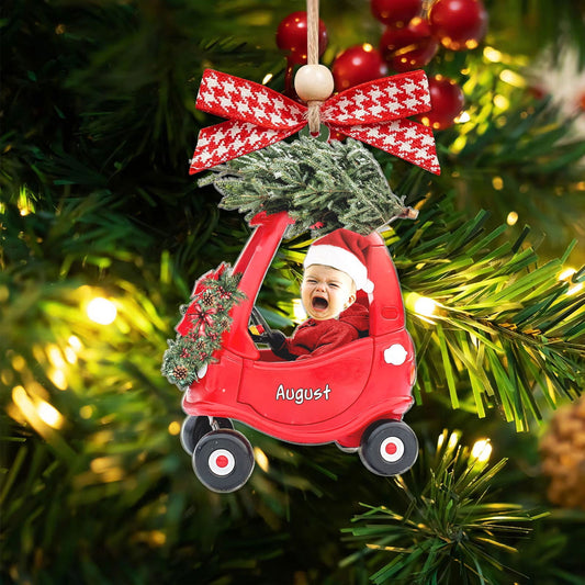 2D Baby Custom Photo Christmas Ornament, Adorable Newborn Baby Photo Ornament CF637 - 19Gifts