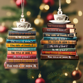 2D Bookstack Christmas Ornament, Book Lover Gift, Bookworm Club Ornament CF163 - 19Gifts