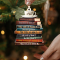 2D Bookstack Christmas Ornament, Book Lover Gift, Bookworm Club Ornament CF163 - 19Gifts