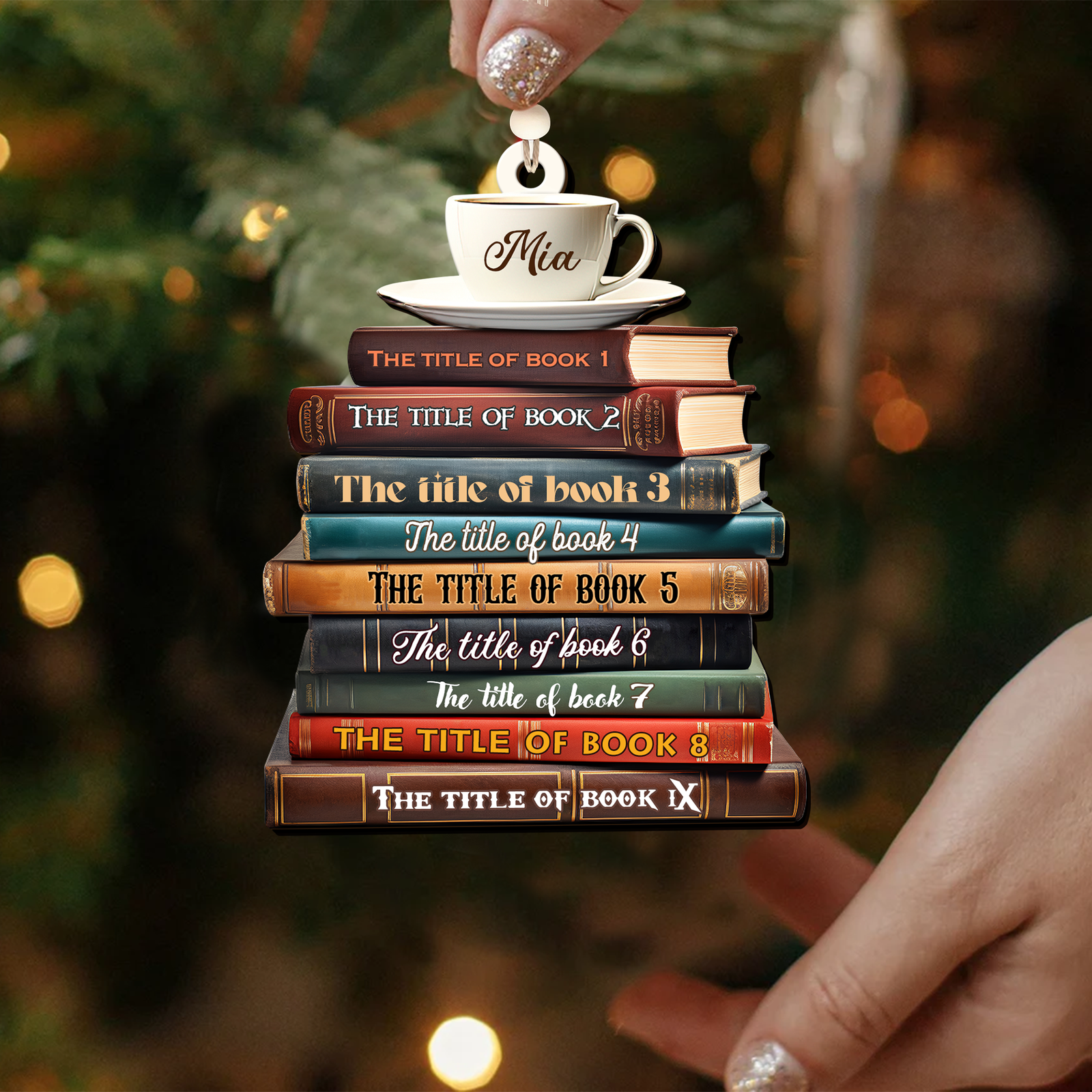 2D Bookstack Christmas Ornament, Book Lover Gift, Bookworm Club Ornament CF163 - 19Gifts