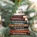 2D Bookstack Christmas Ornament, Book Lover Gift, Bookworm Club Ornament CF163 - 19Gifts