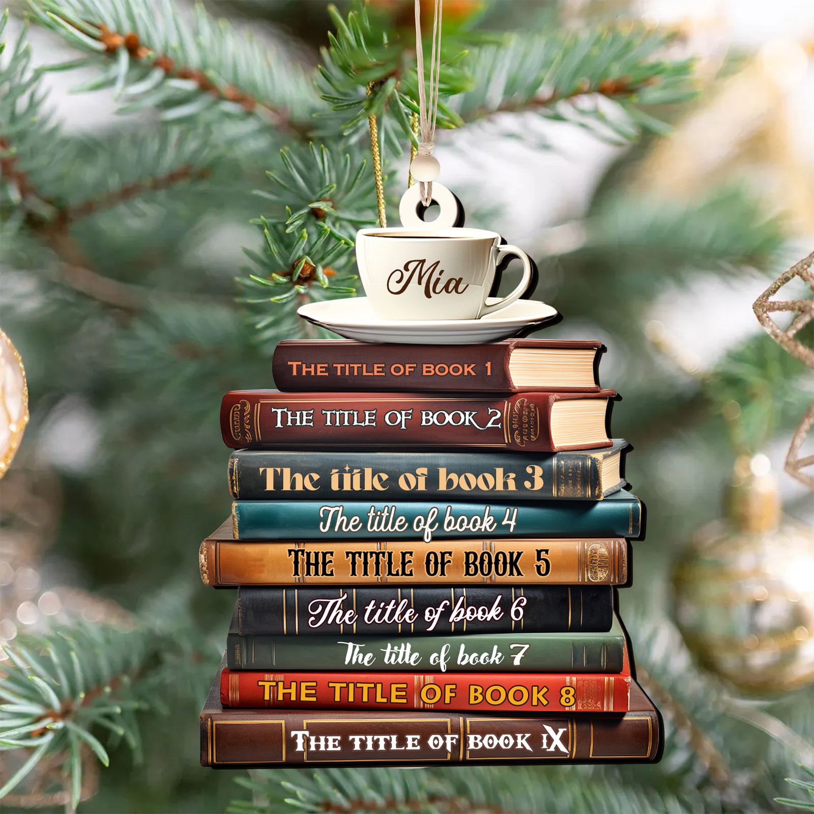 2D Bookstack Christmas Ornament, Book Lover Gift, Bookworm Club Ornament CF163 - 19Gifts