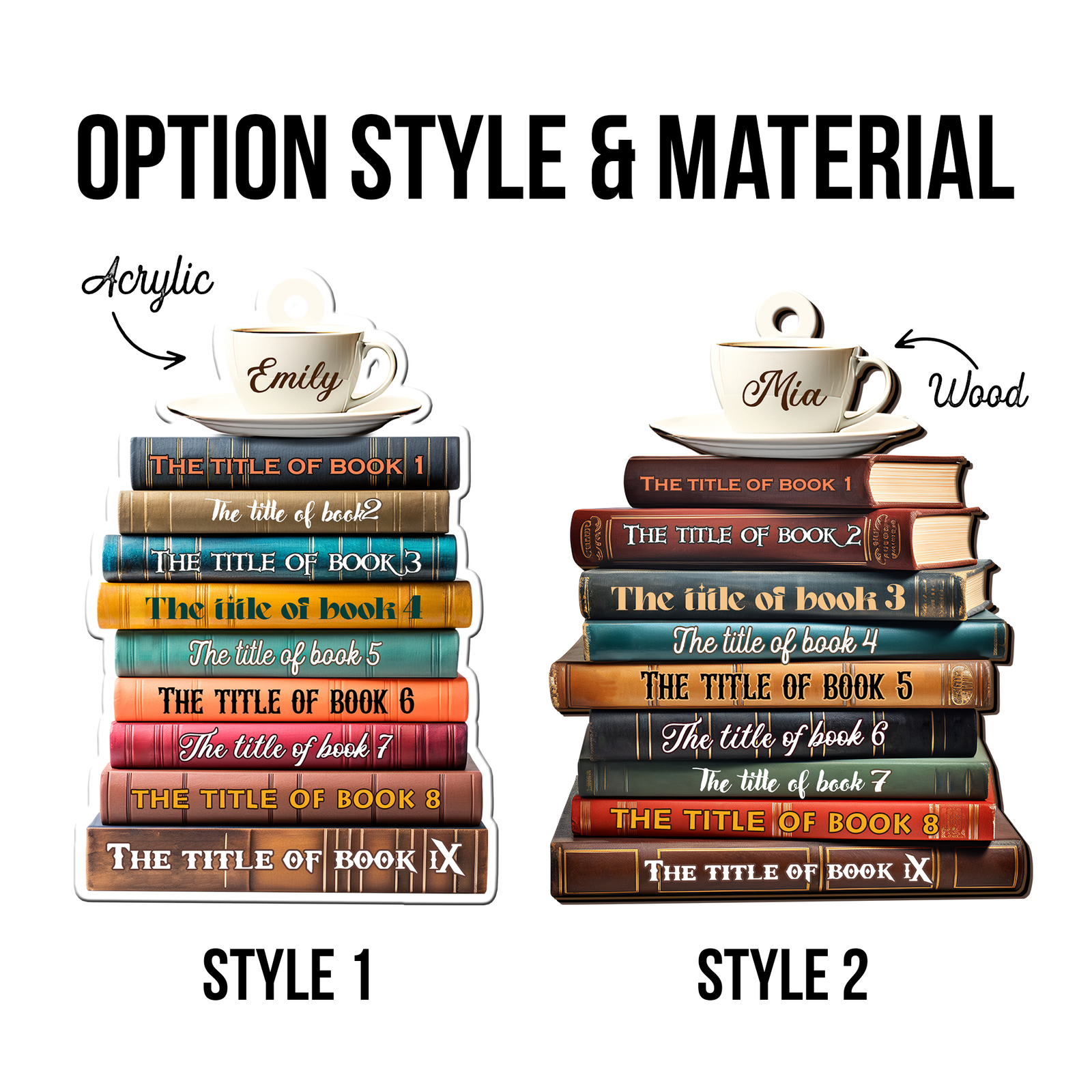 2D Bookstack Christmas Ornament, Book Lover Gift, Bookworm Club Ornament CF163 - 19Gifts