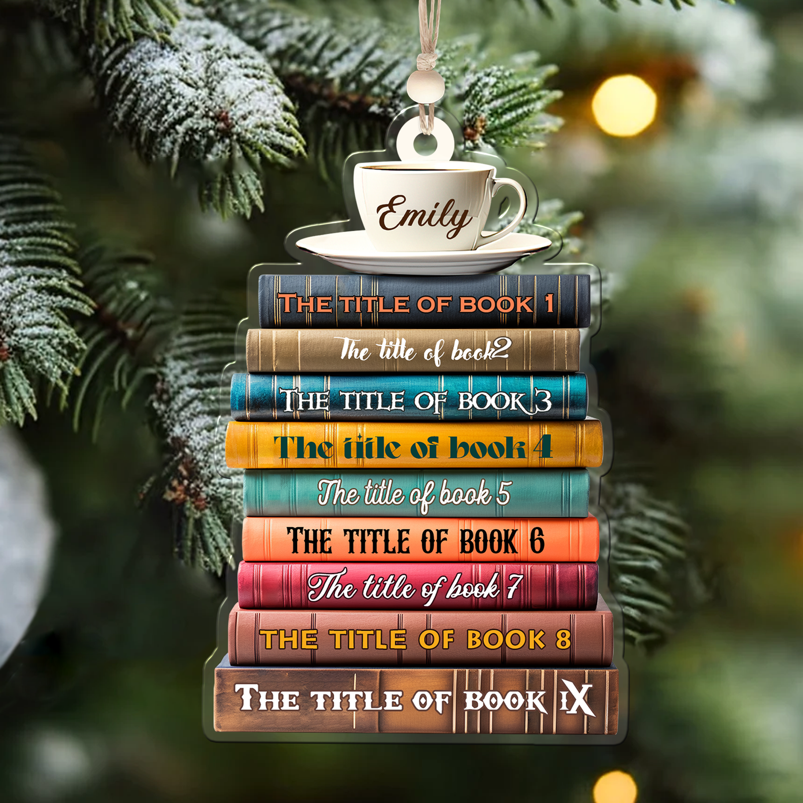 2D Bookstack Christmas Ornament, Book Lover Gift, Bookworm Club Ornament CF163 - 19Gifts