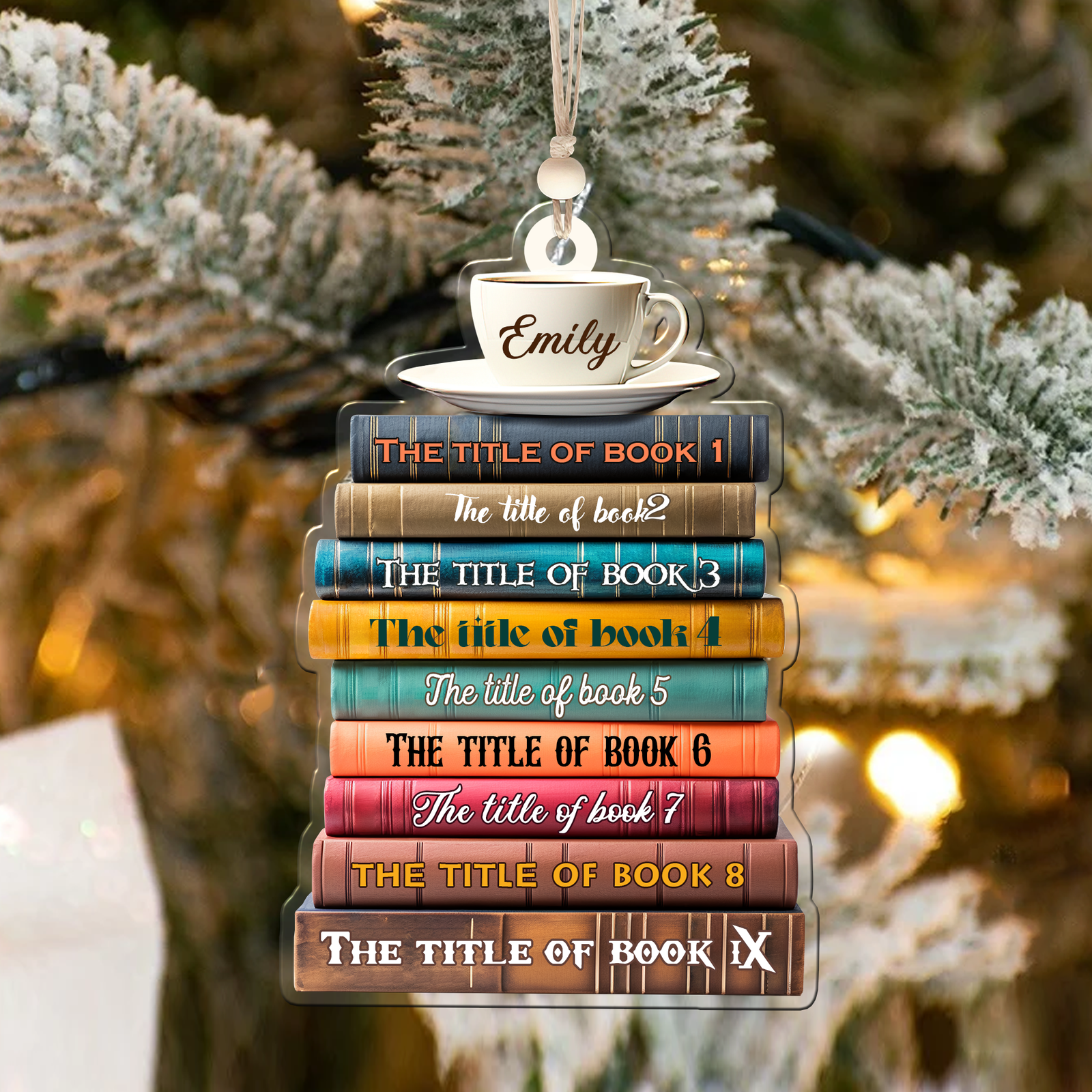 2D Bookstack Christmas Ornament, Book Lover Gift, Bookworm Club Ornament CF163 - 19Gifts