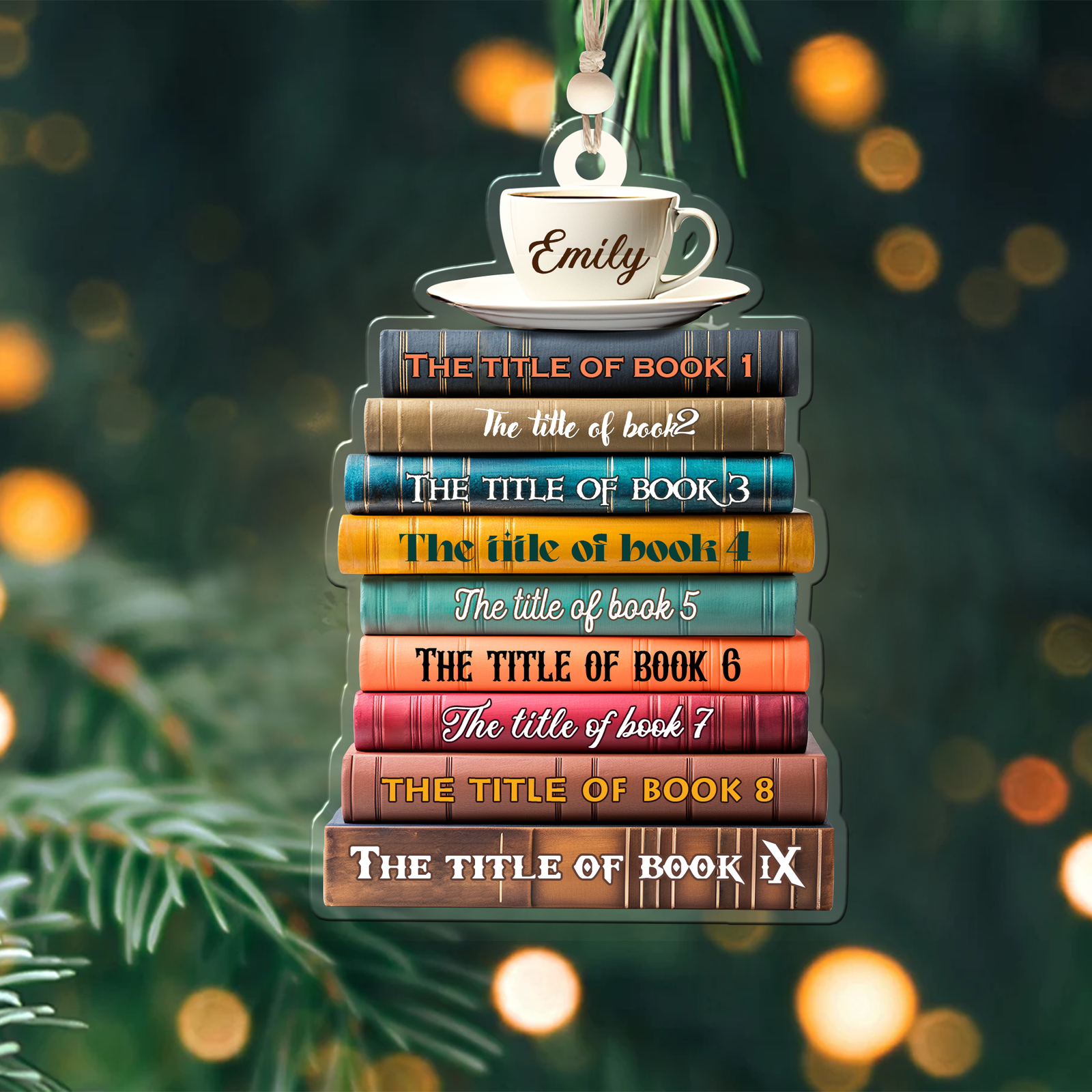 2D Bookstack Christmas Ornament, Book Lover Gift, Bookworm Club Ornament CF163 - 19Gifts
