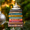 2D Bookstack Christmas Ornament, Book Lover Gift, Bookworm Club Ornament CF163 - 19Gifts