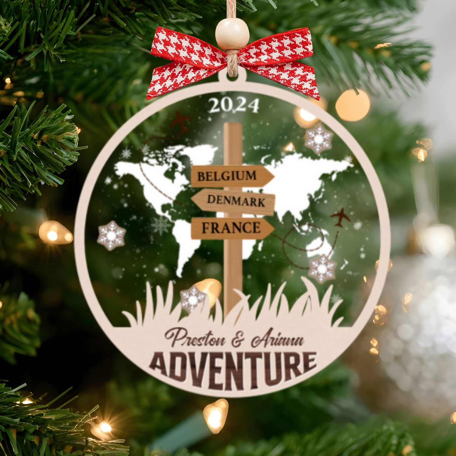 4D Travel Shaker Ornament, Christmas Gift for Traveler CF743 - 19Gifts