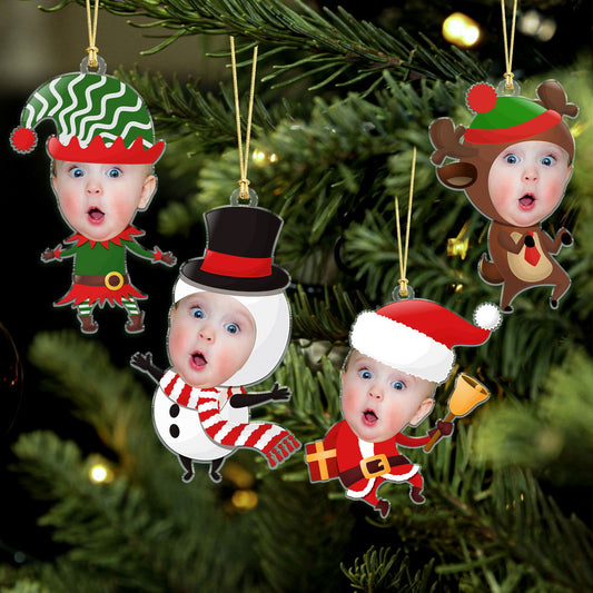 Baby Photo Uploading Christmas Ornament, Baby's First Christmas, CF728 - 19Gifts