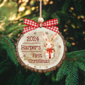 Baby Reindeer Rustic Round Wooden Ornament, Christmas 2024 Keepsake Ornament CF549 - 19Gifts