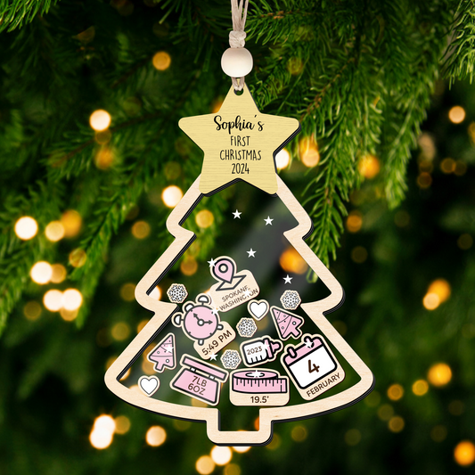 Baby's First Christmas Ornament 2024, 4D Shake Baby Ornament CF135 - 19Gifts