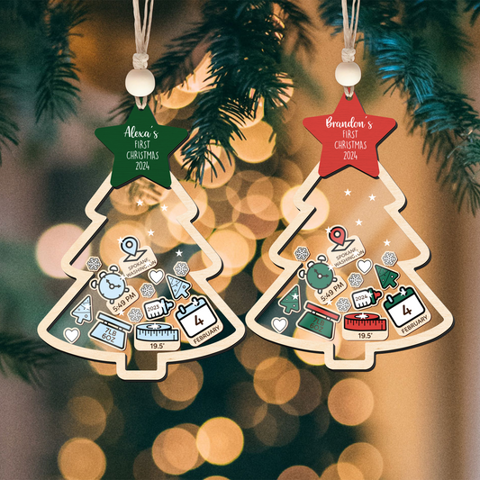Baby's First Christmas Ornament 2024, 4D Shake Baby Ornament CF135 - 19Gifts