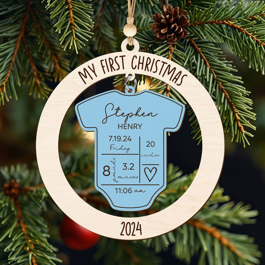 Baby's First Christmas Ornament 2024, 4D Shake Baby Ornament CF191 - 19Gifts