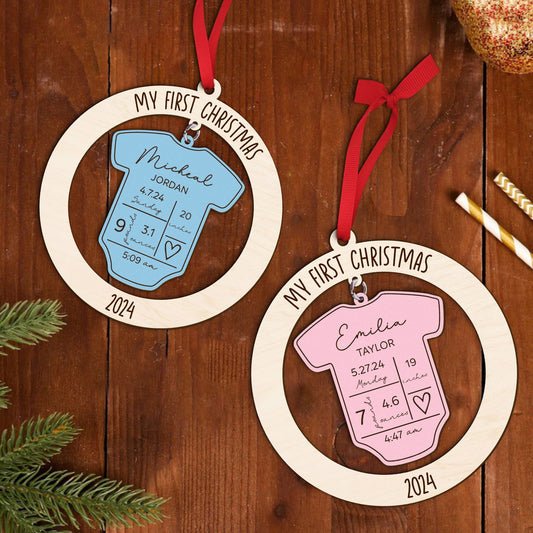 Baby's First Christmas Ornament 2024, 4D Shake Baby Ornament CF191 - 19Gifts
