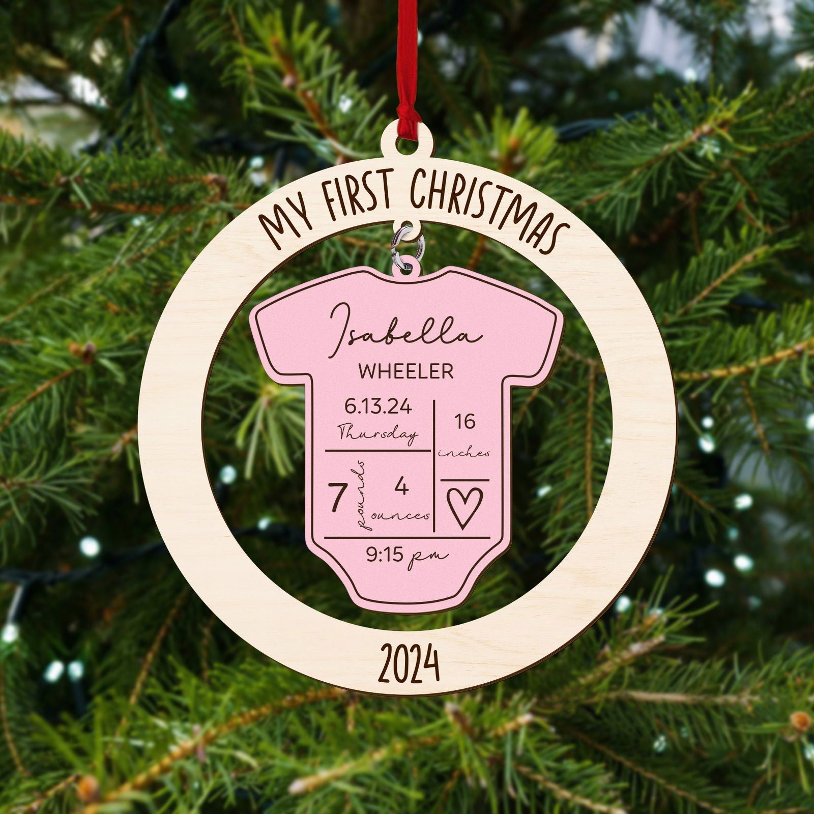 Baby's First Christmas Ornament 2024, 4D Shake Baby Ornament CF191 - 19Gifts