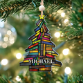 Book Tree Ornament, Book Lover Gift, Book Tree Suncatcher Ornament, CF683 - 19Gifts