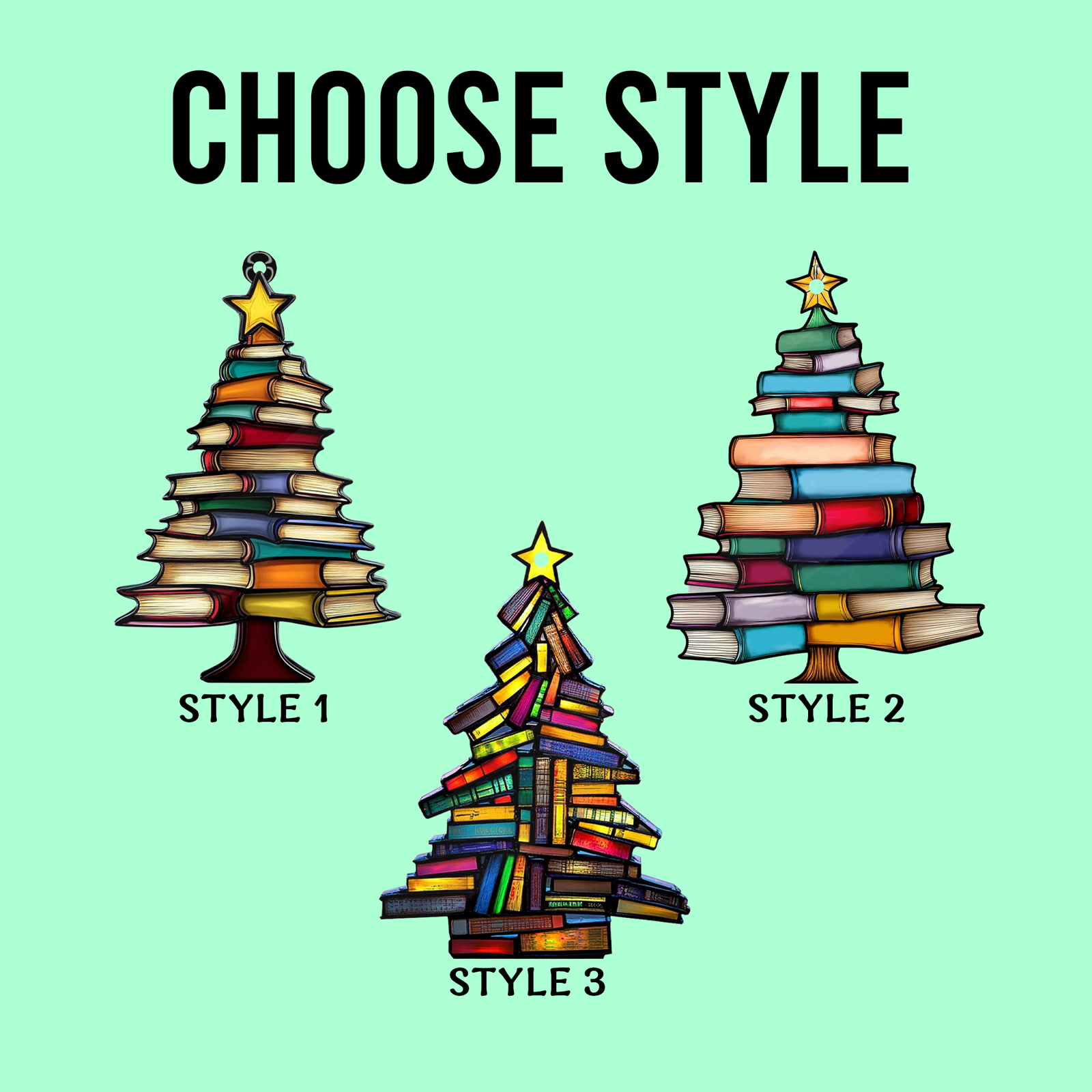 Book Tree Ornament, Book Lover Gift, Book Tree Suncatcher Ornament, CF683 - 19Gifts