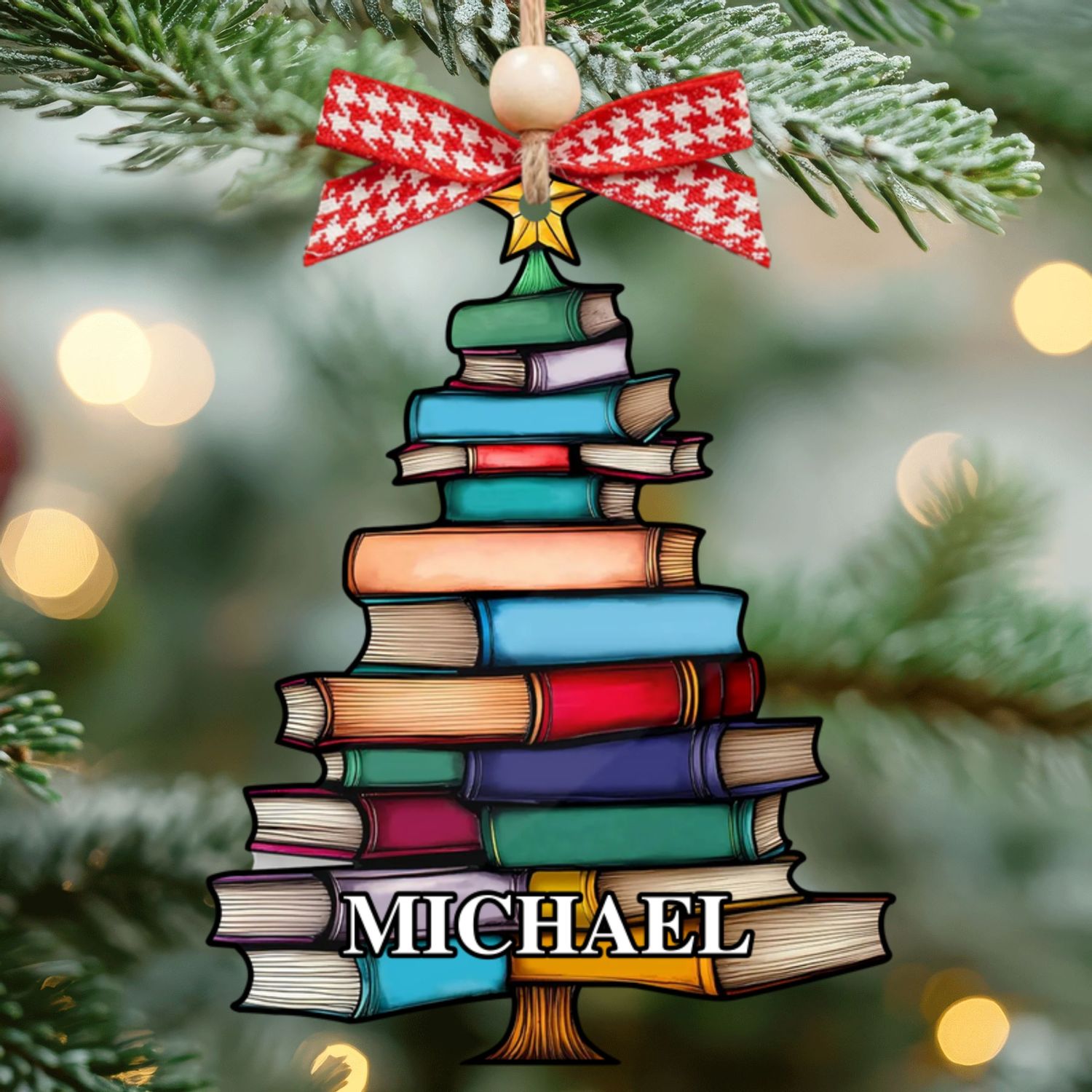 Book Tree Ornament, Book Lover Gift, Book Tree Suncatcher Ornament, CF683 - 19Gifts