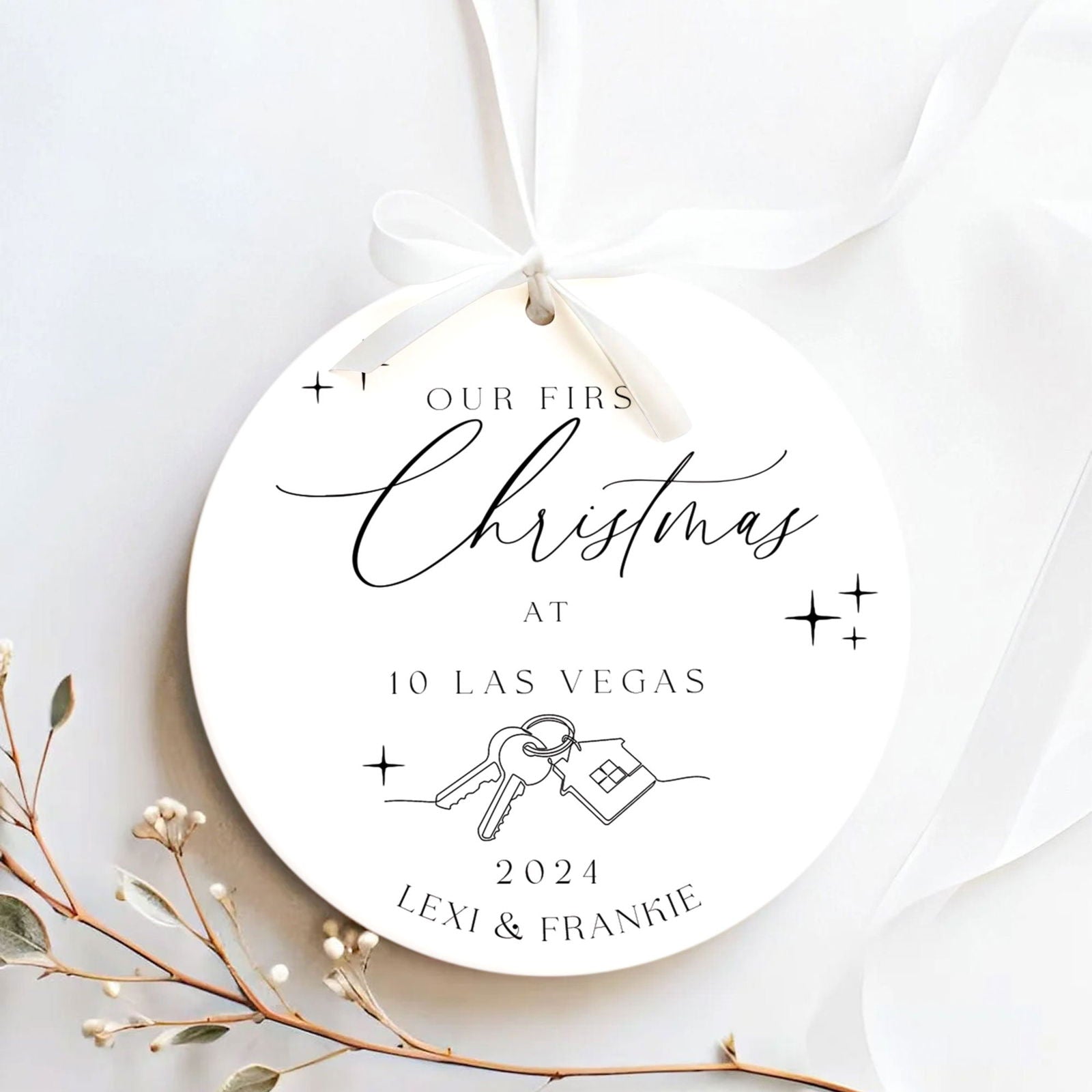 Ceramic New Home Ornament, Personalized First Christmas New Home Ornament CX02-11 - 19Gifts