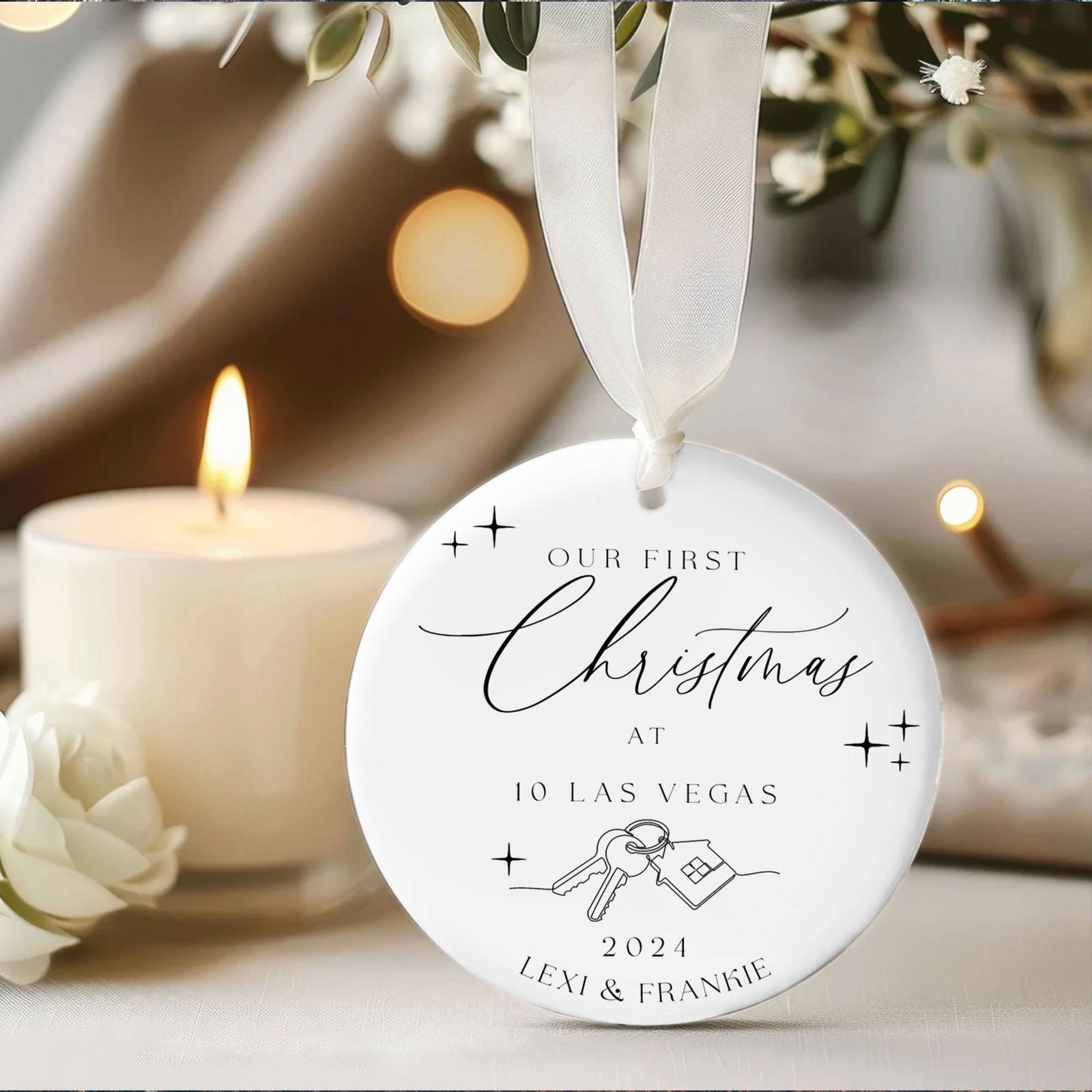 Ceramic New Home Ornament, Personalized First Christmas New Home Ornament CX02-11 - 19Gifts