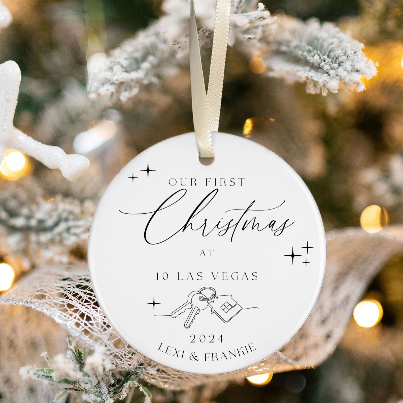 Ceramic New Home Ornament, Personalized First Christmas New Home Ornament CX02-11 - 19Gifts