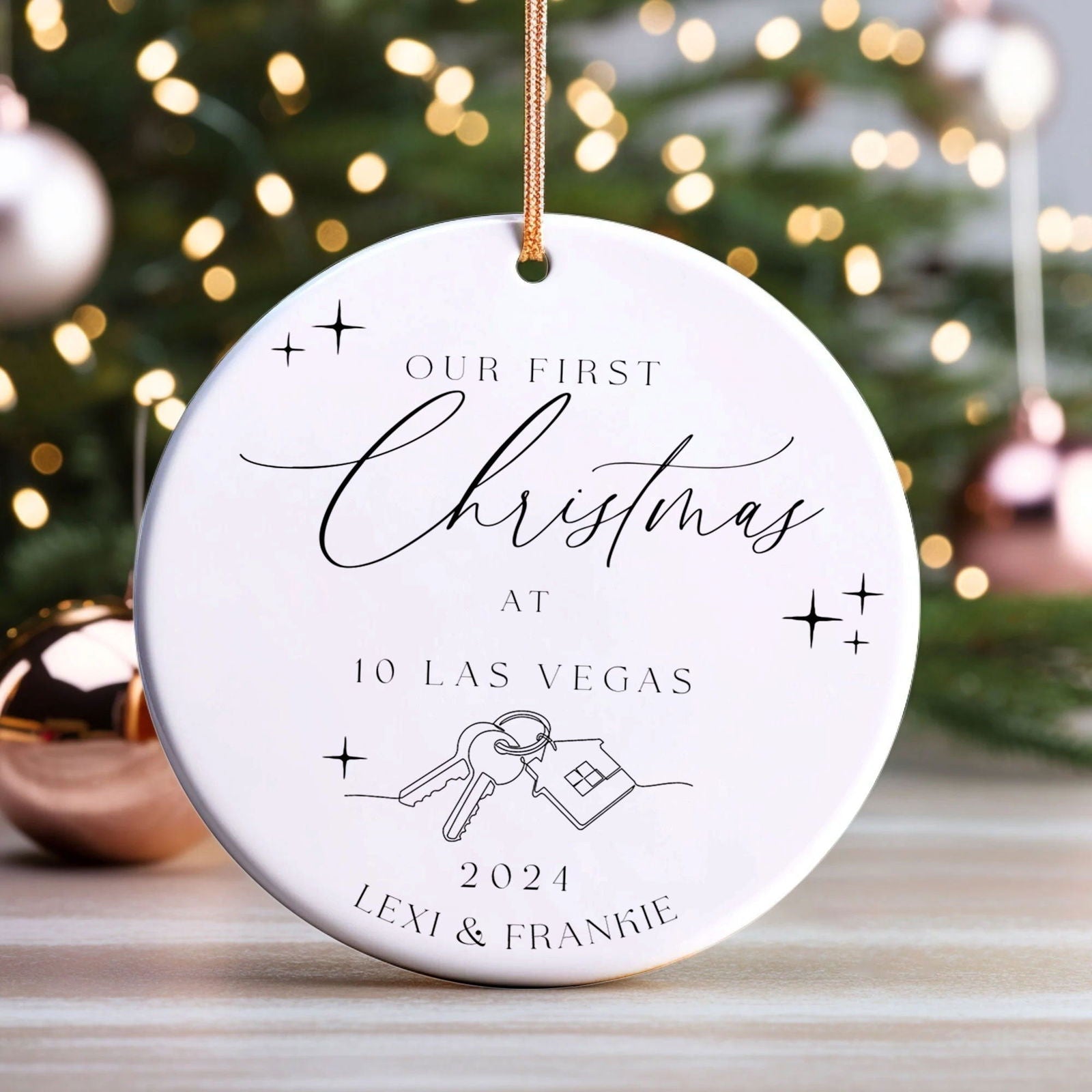 Ceramic New Home Ornament, Personalized First Christmas New Home Ornament CX02-11 - 19Gifts