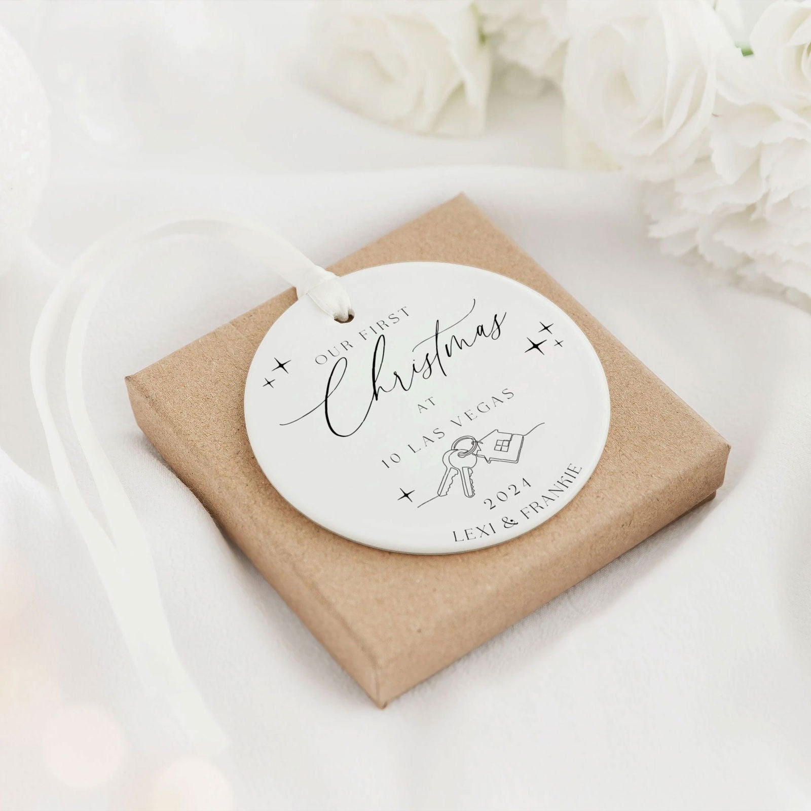 Ceramic New Home Ornament, Personalized First Christmas New Home Ornament CX02-11 - 19Gifts
