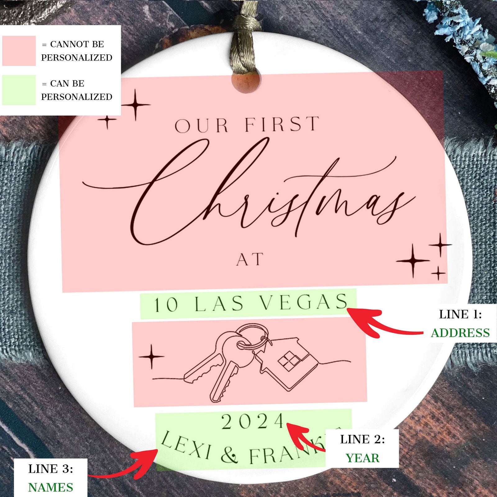 Ceramic New Home Ornament, Personalized First Christmas New Home Ornament CX02-11 - 19Gifts