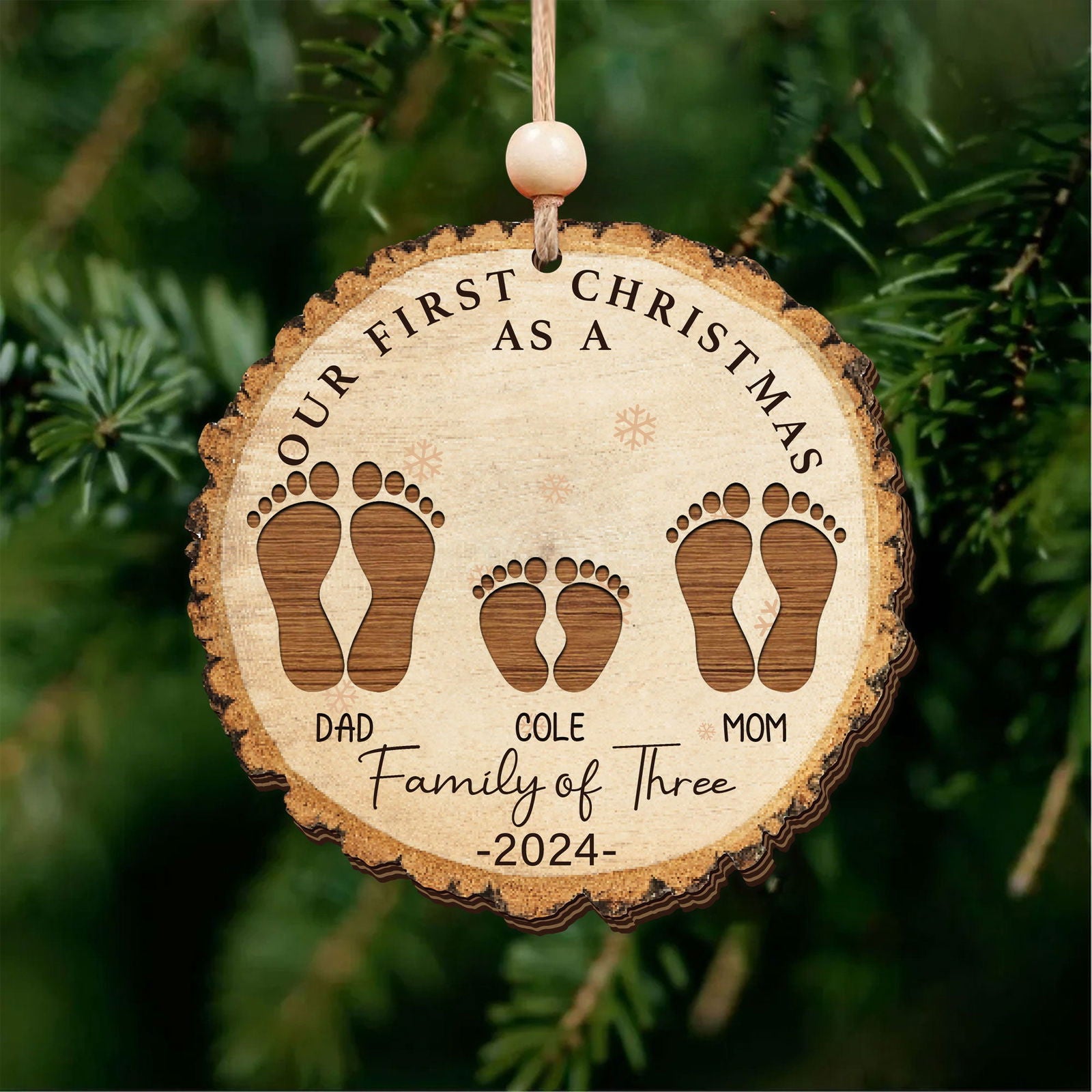 Christmas Family Ornament, Personalized Wooden Ornament, CF812 - 19Gifts