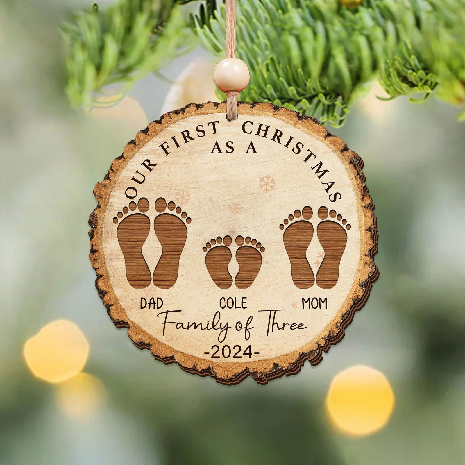 Christmas Family Ornament, Personalized Wooden Ornament, CF812 - 19Gifts