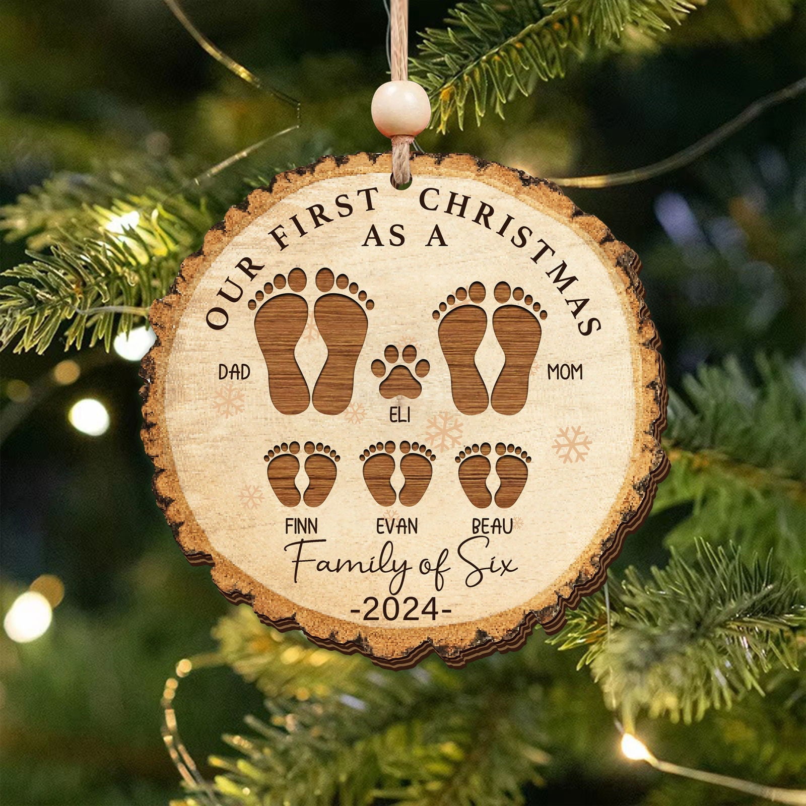 Christmas Family Ornament, Personalized Wooden Ornament, CF812 - 19Gifts
