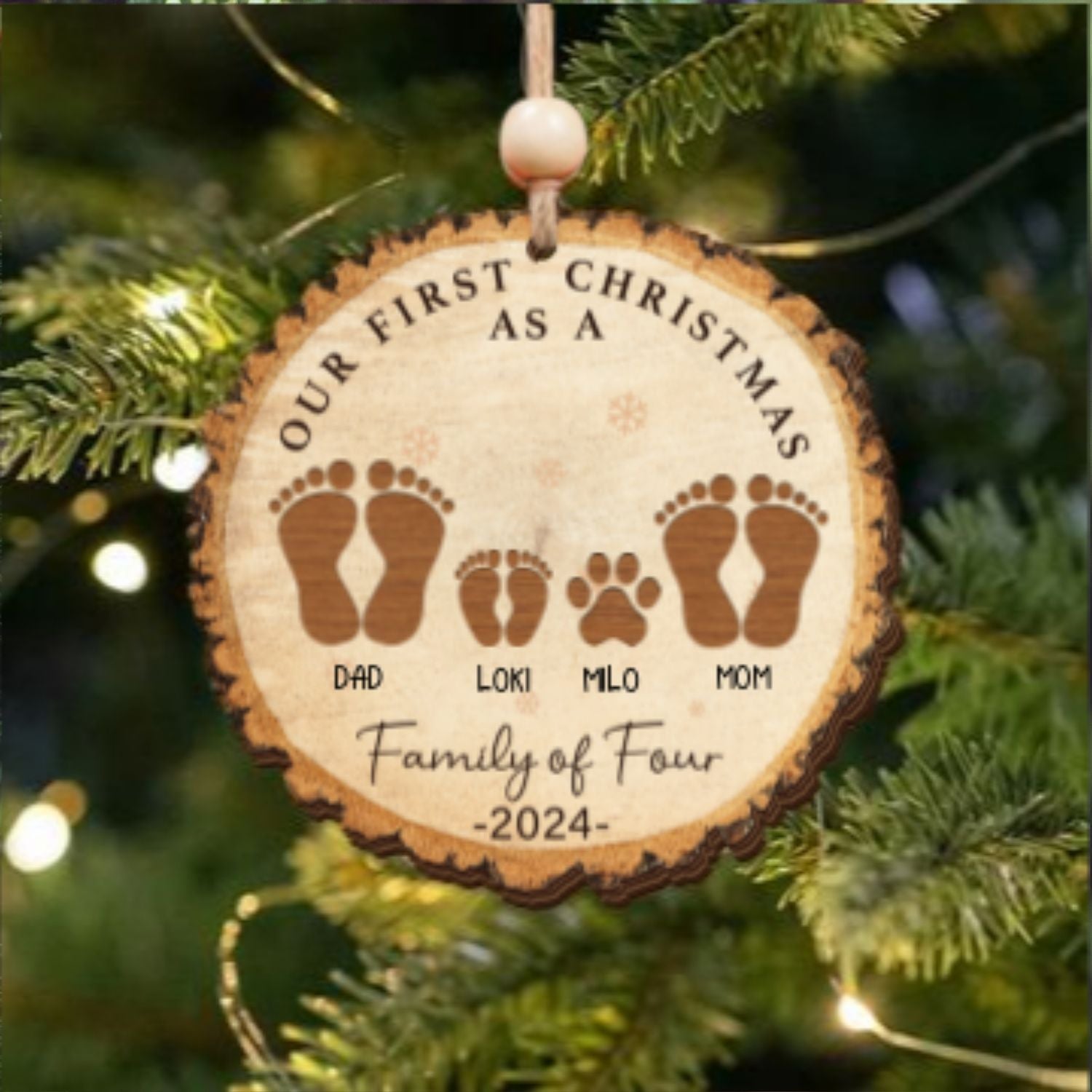 Christmas Family Ornament, Personalized Wooden Ornament, CF812 - 19Gifts