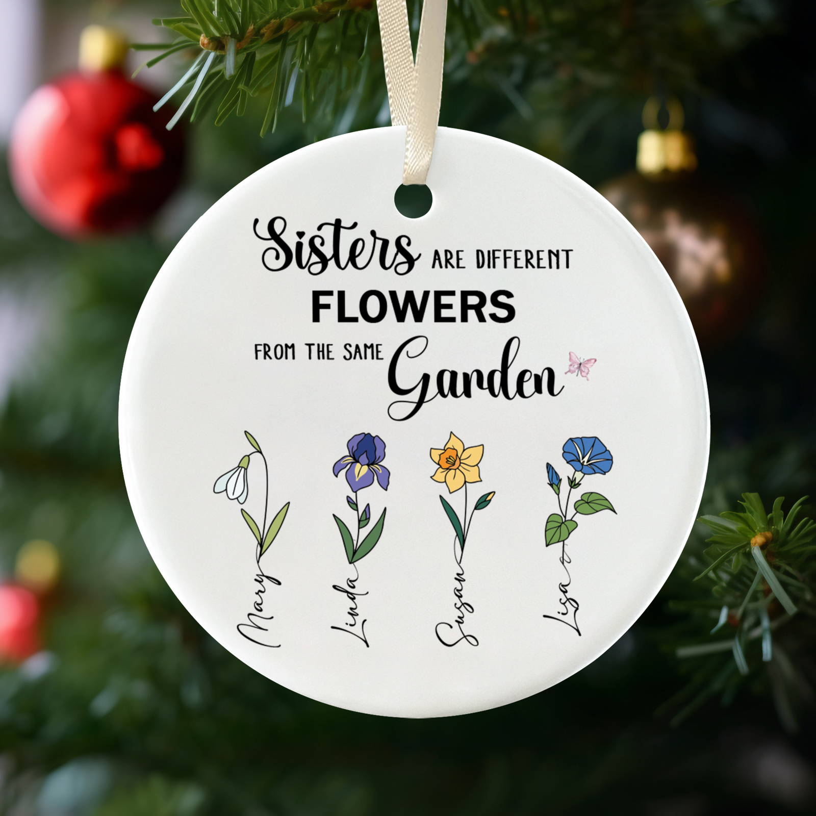 Christmas Sisters Ornament, Birth Month Flower Ornament, CX06-60 - 19Gifts