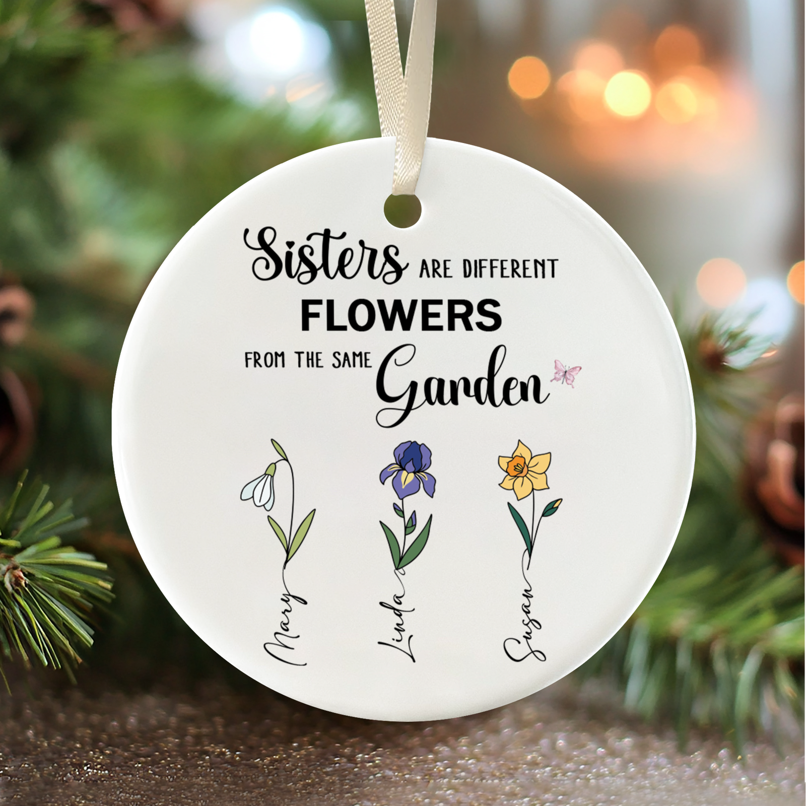 Christmas Sisters Ornament, Birth Month Flower Ornament, CX06-60 - 19Gifts