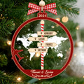 Couple Traveling Destination Ornament, Two Layer Wooden Traveling Wishlist Ornament, CF746 - 19Gifts