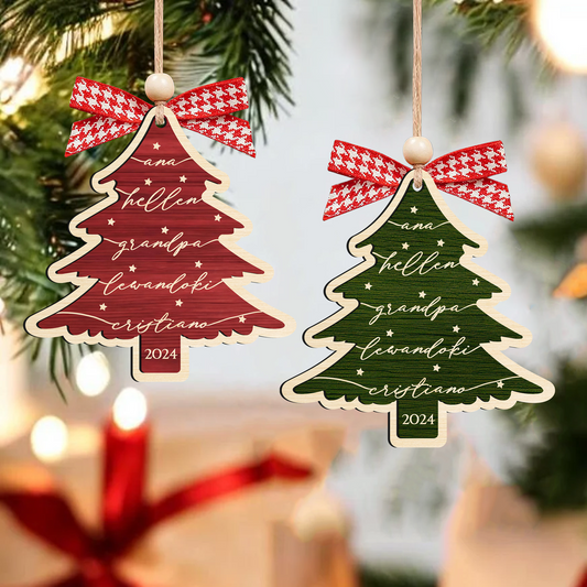 Custom 3D Christmas Tree Ornament, Family Names Ornament, Christmas Gift Tag CF168 - 19Gifts