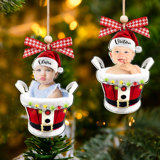Custom Baby Face Photo Ornament, Baby's First Christmas Gift Ornament CF647 - 19Gifts