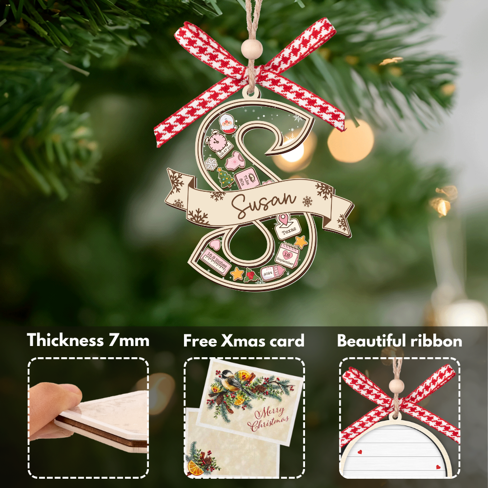 Custom Babys first Christmas ornament 2024, personalized baby gifts for girl, baby ornament shaker CF373 - 19Gifts