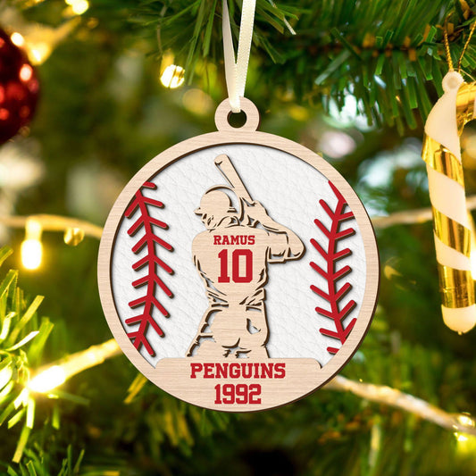 Custom Baseball Player - Personalized 2 Layer Ornament, Baseball Fan Gift, CF429 - 19Gifts