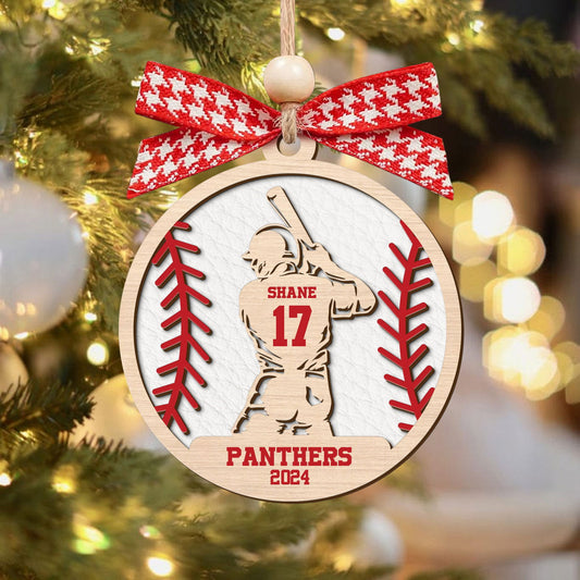 Custom Baseball Player - Personalized 2 Layer Ornament, Baseball Fan Gift, CF429 - 19Gifts
