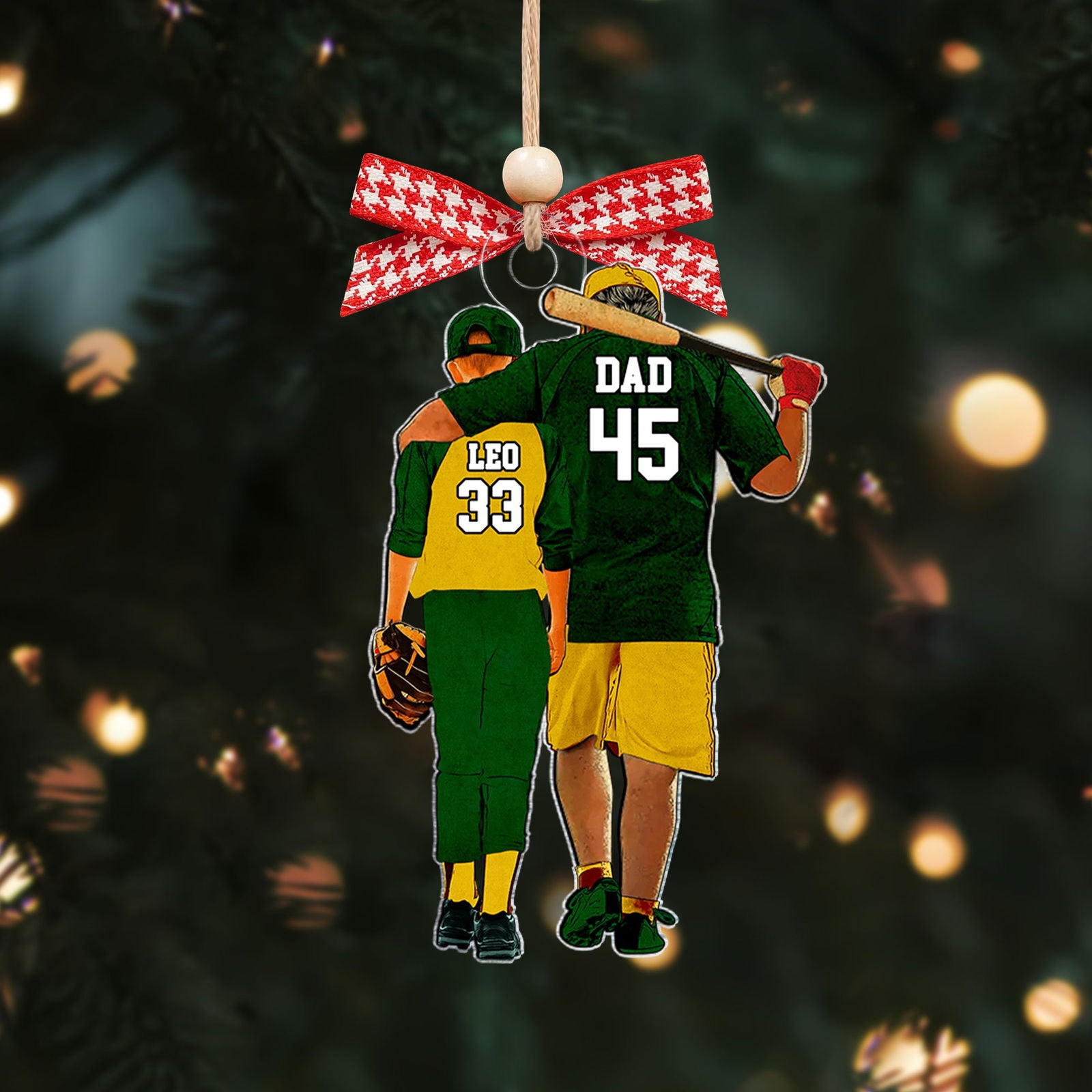 Custom Baseball Player Father and Son - Personalized Two Sided Ornament, Baseball Fan Gift, Father and Son Gift CF427 - 19Gifts