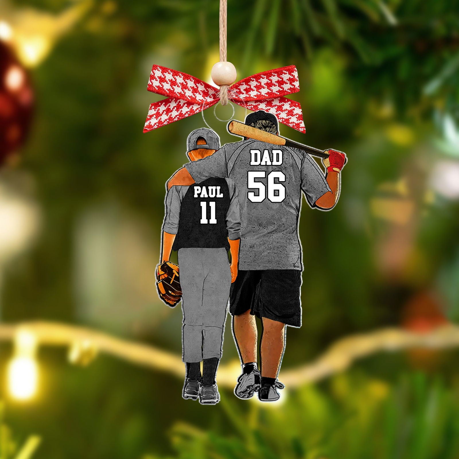 Custom Baseball Player Father and Son - Personalized Two Sided Ornament, Baseball Fan Gift, Father and Son Gift CF427 - 19Gifts