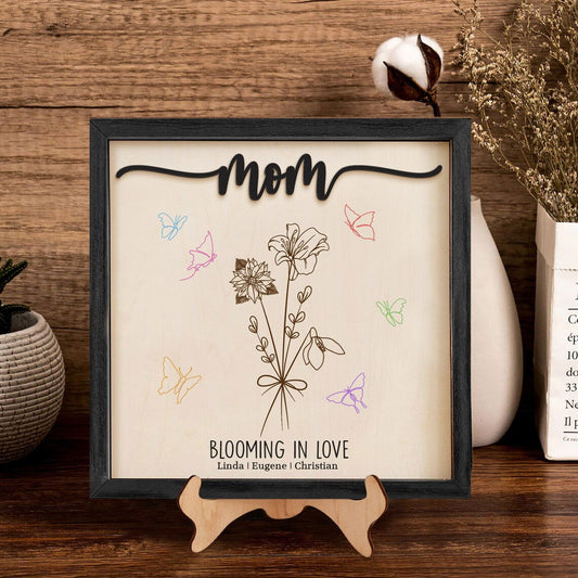 Custom Birth Month Flowers Sign, First Mom Now Grandma Gift, Gift for Mom and Grandma MS22 - 19Gifts