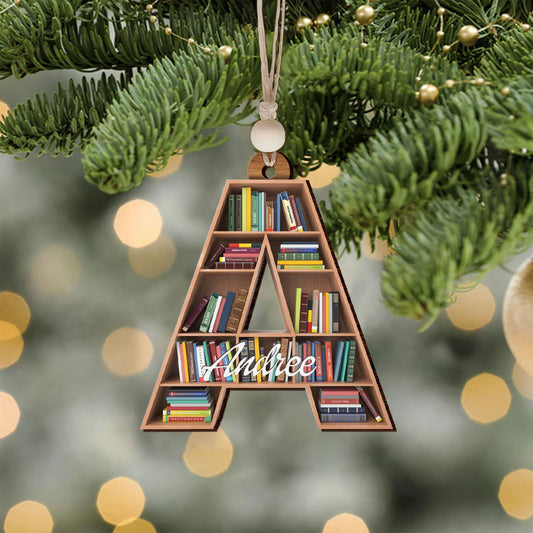 Custom Bookish Ornament, Personalized Christmas Book Tree Name Ornament, Librarian Gift CF114 - 19Gifts