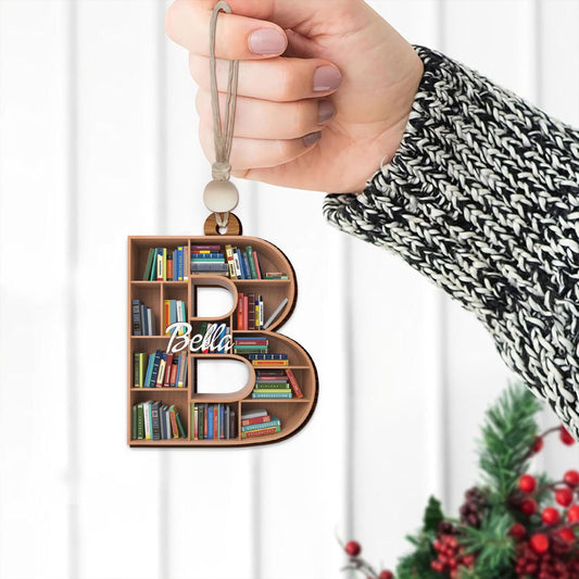 Custom Bookish Ornament, Personalized Christmas Book Tree Name Ornament, Librarian Gift CF114 - 19Gifts