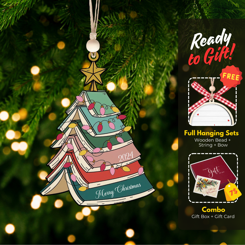 Custom Christmas Book Tree Ornament, Personalized Christmas Ornament CF98 - 19Gifts