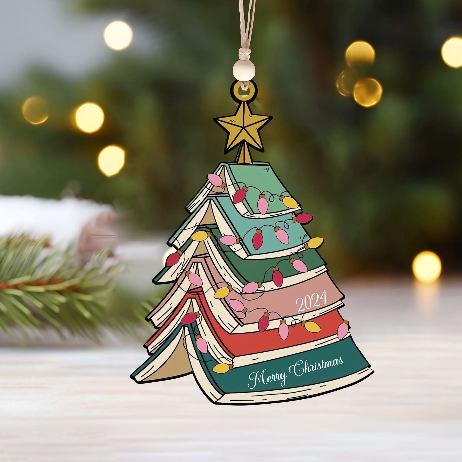 Custom Christmas Book Tree Ornament, Personalized Christmas Ornament CF98 - 19Gifts