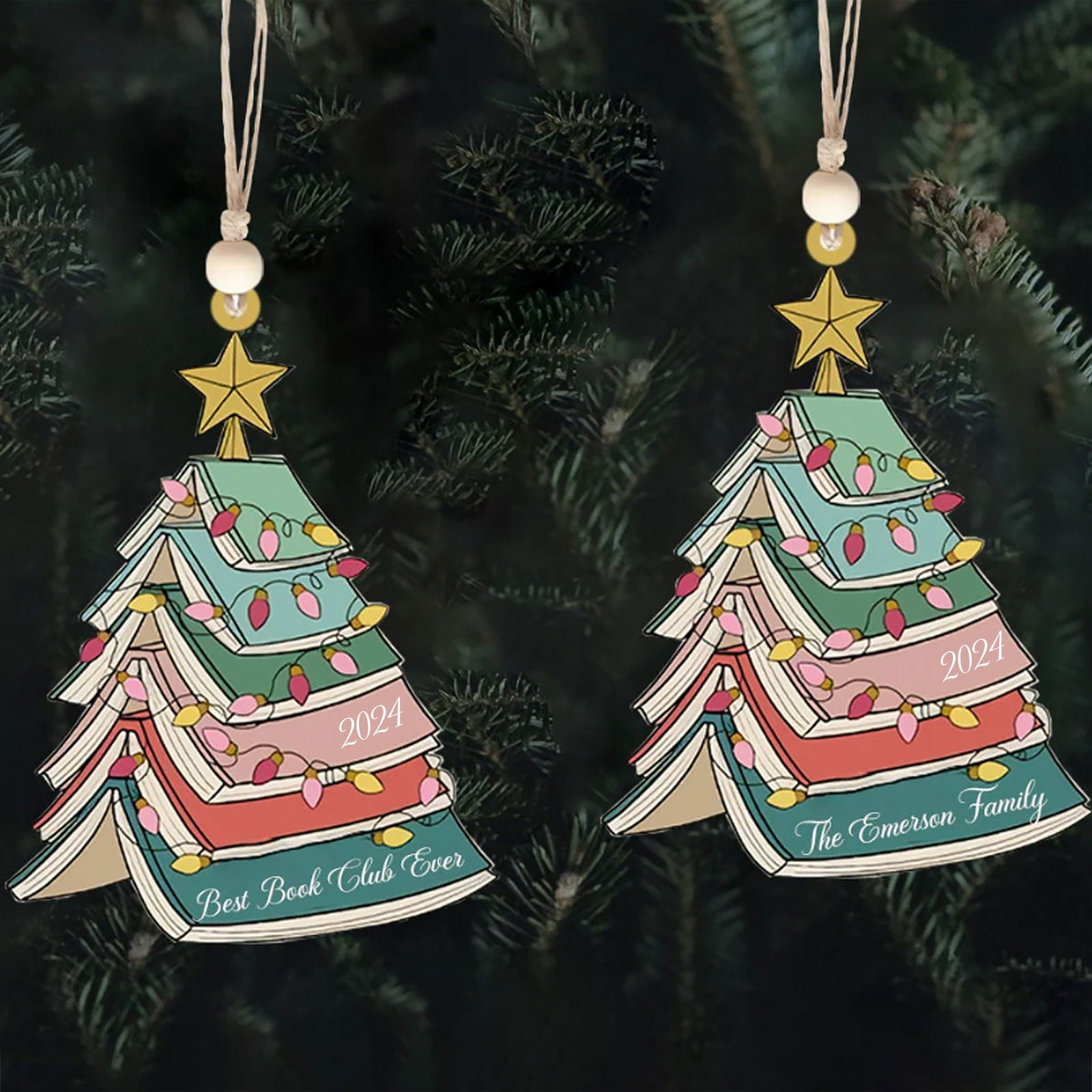 Custom Christmas Book Tree Ornament, Personalized Christmas Ornament CF98 - 19Gifts