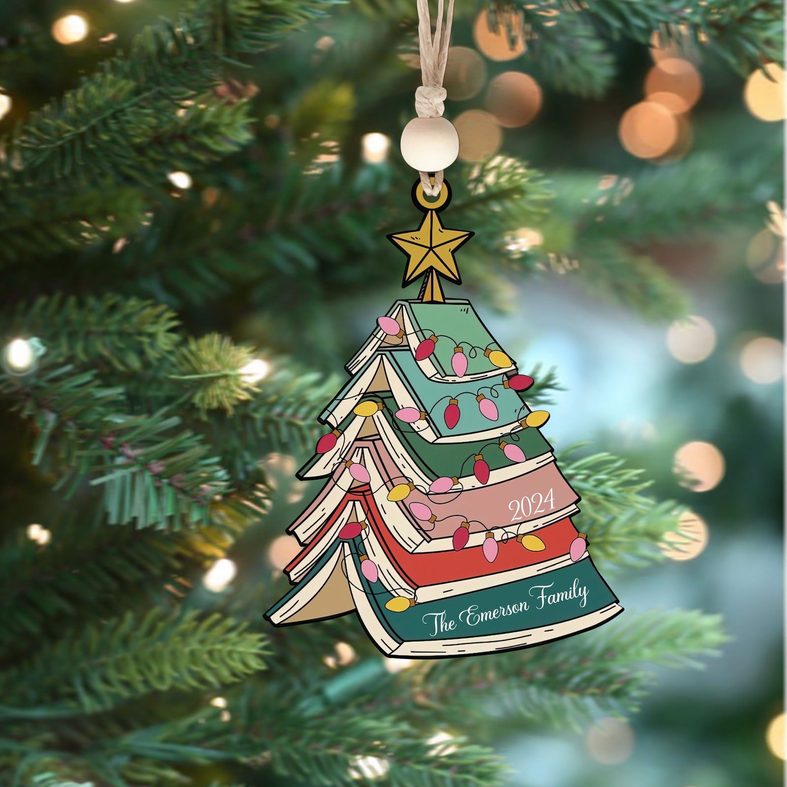 Custom Christmas Book Tree Ornament, Personalized Christmas Ornament CF98 - 19Gifts