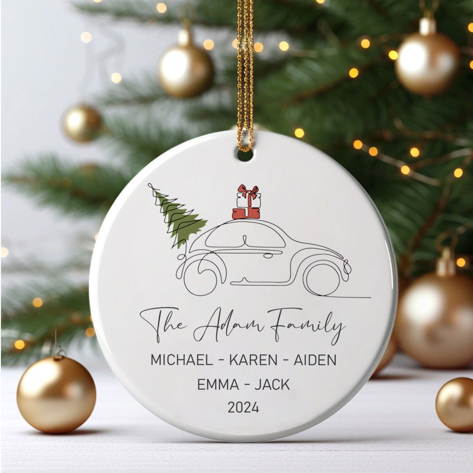 Custom Family Christmas Ornament, Personalised Family Christmas Keepsake CX03 - 19Gifts